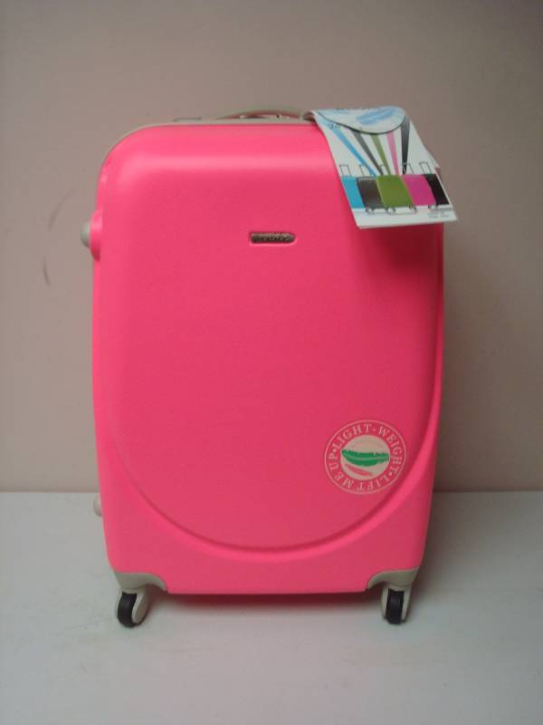 lot 96 image: 24 TPRC Travelers Polo & Raquet Club Hard Shell Rolling Suit Case Luggage, New, Neon Pink