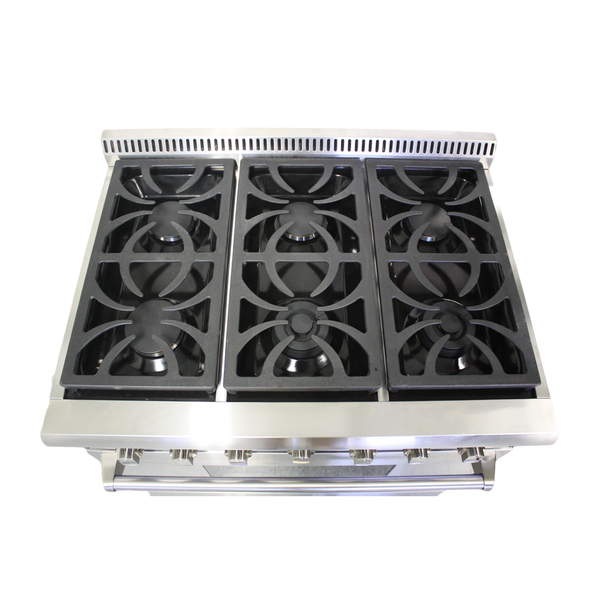 lot 24 image: NEW IN BOX - Thor Kitchen Professional Style 36-inch Gas Range with 6 Burners