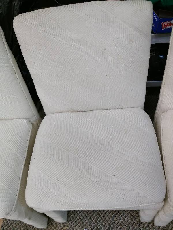 Set of Four Cloth Dining Room Chairs