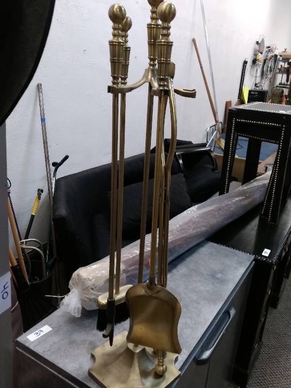 Brass Fireplace Set