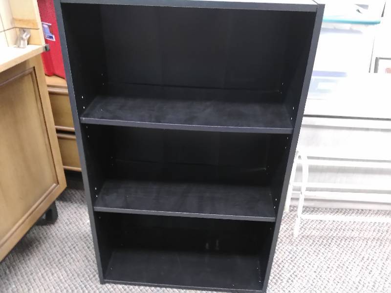 Black Three Shelf Bookcase