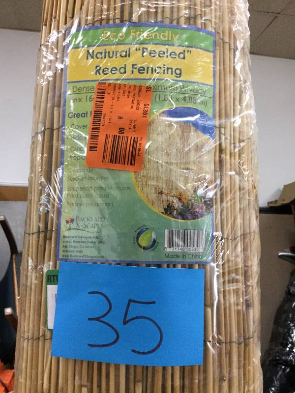 lot 35 image: Eco Friendly Natural Peeled Reed Fencing