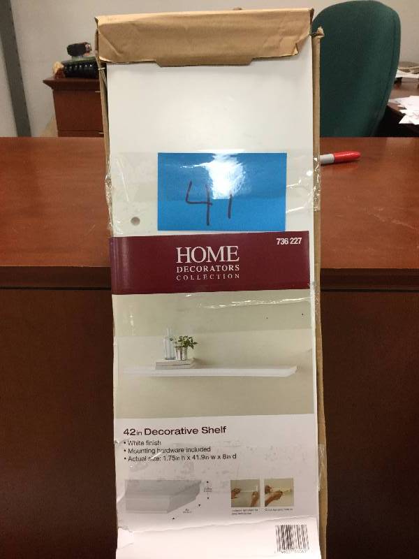 lot 41 image: Home Decorators 42 in Decorative Shelf
