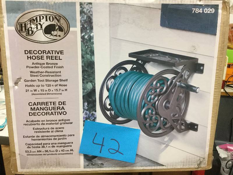 lot 42 image: Hampton Bay Decorative Hose Reel 784 029