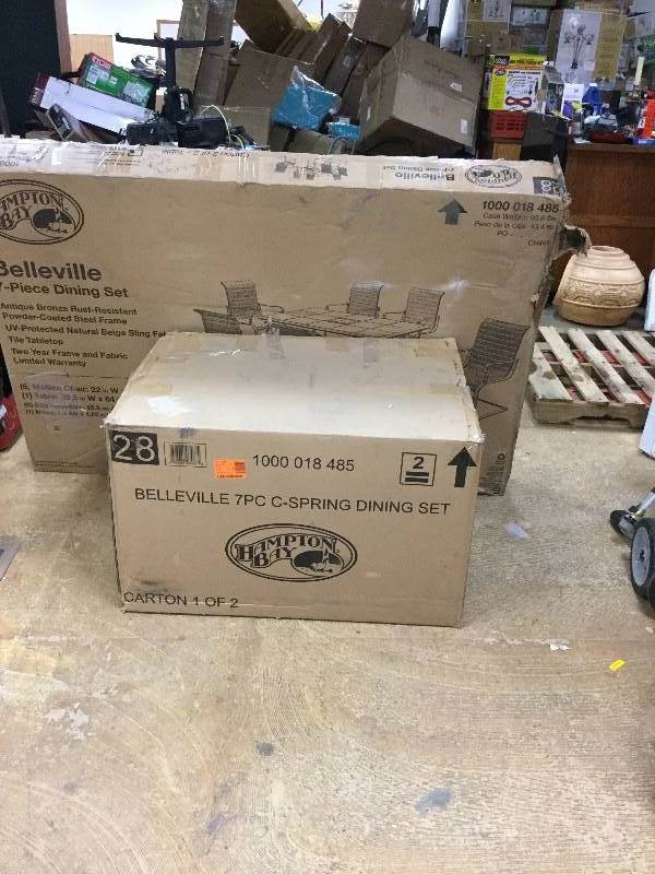 lot 76 image: Hampton Bay Belleville 7-Piece Patio Dining Set New