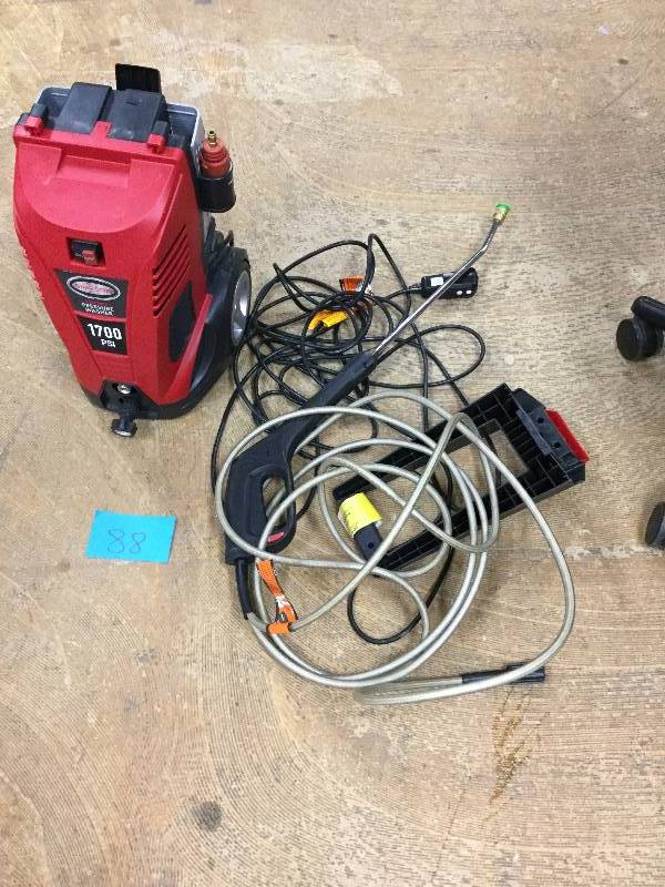 lot 88 image: Simpson Power Washer 1700 PSI Electric Pressure Washer working conditions