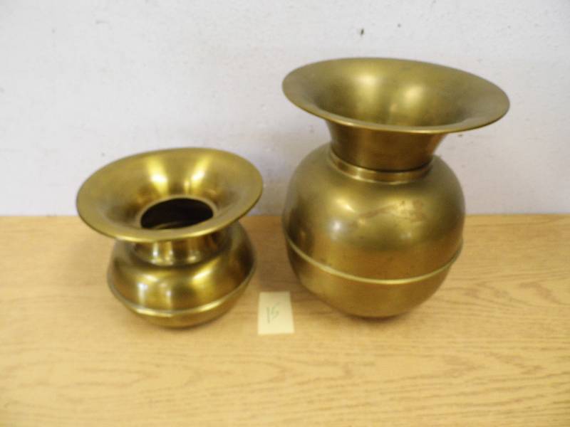 2 Brass Spitoons