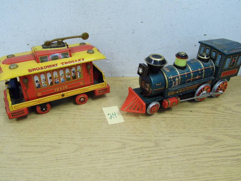 Train Engine & Trolley Car
