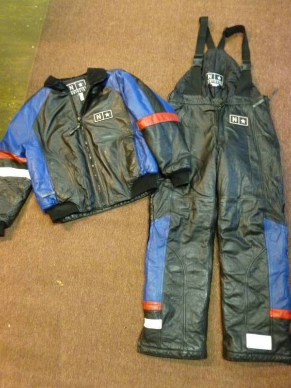 lot 242 image: Leather Jacket And Bib Set