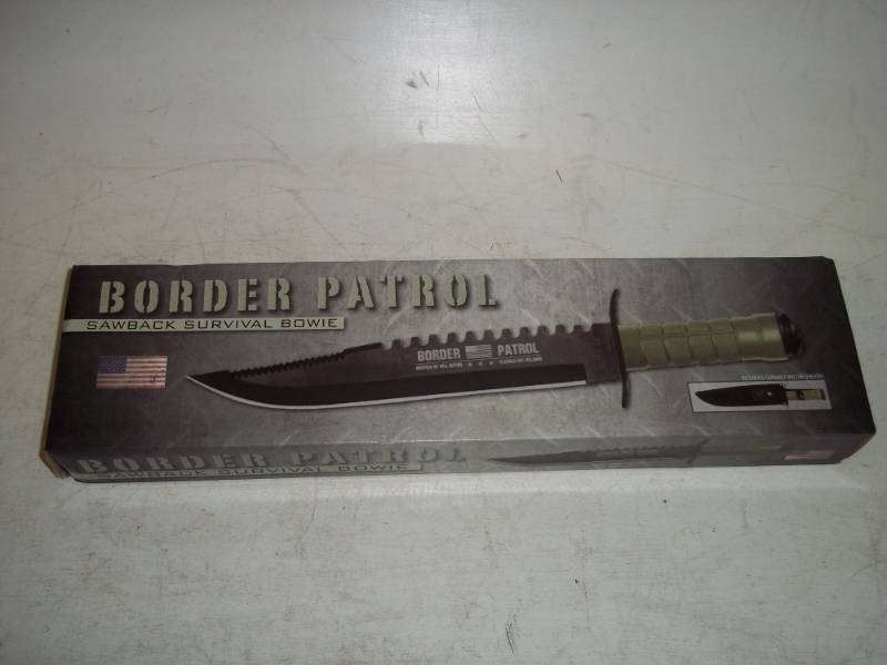 Border Patrol Saw back Survival Bowie Knife
