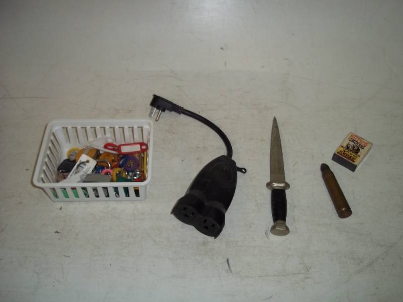 Letter opener, padlocks, outdoor night timer