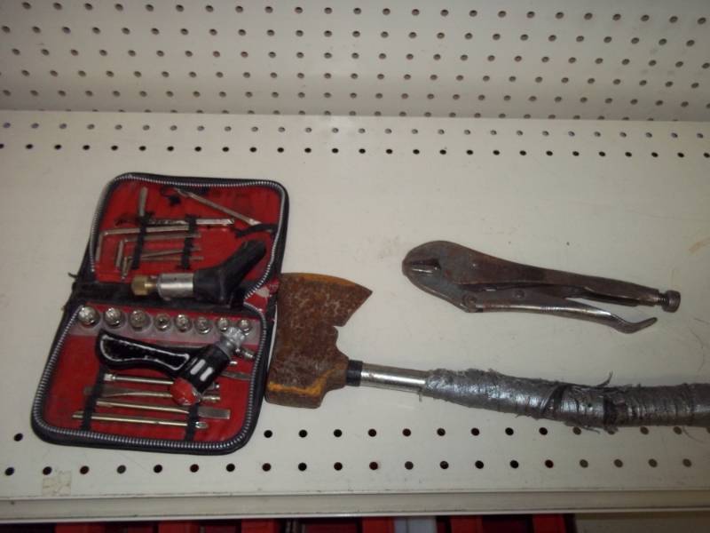Assorted tools and Hatchet