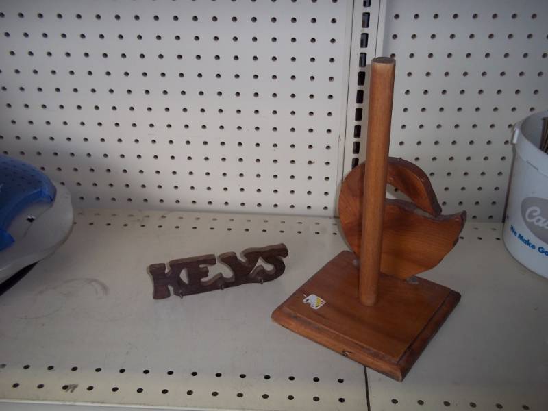 Wood Paper towel holder and key holder