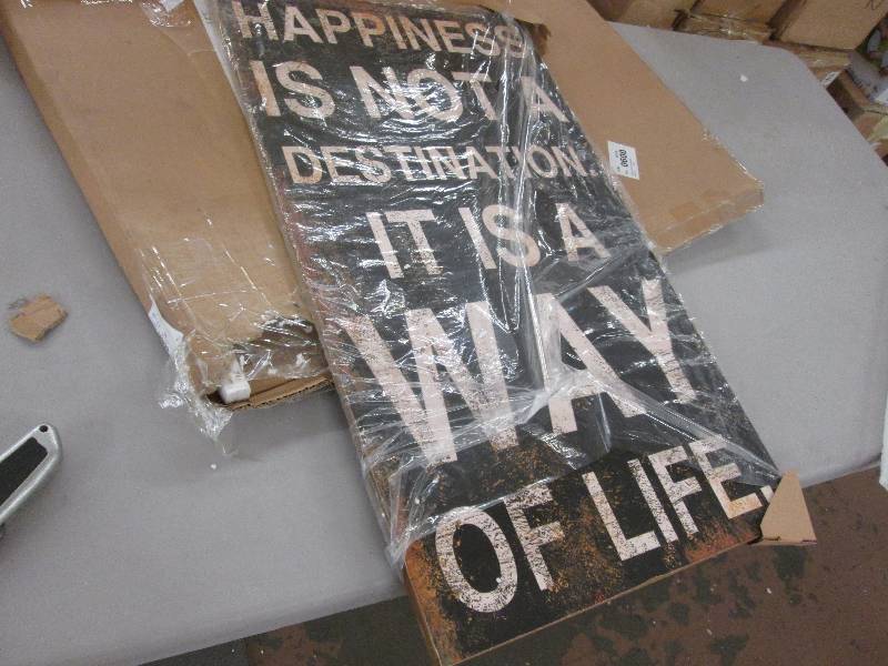 lot 30 image: Happiness saying wall dcor 27.5...