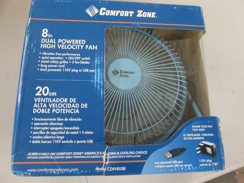 lot 61 image: Comfort Zone 8 inch Dual Powered Hi...