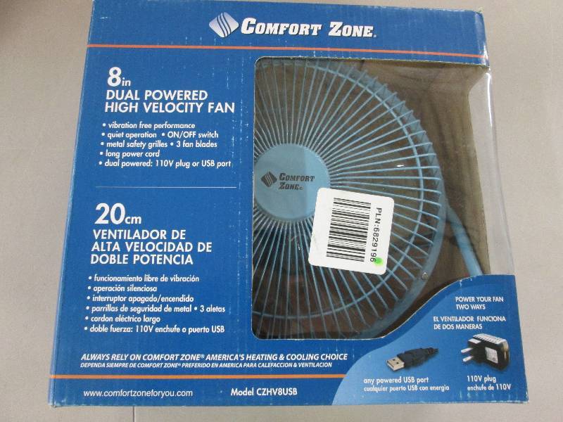 lot 64 image: Comfort Zone 8 inch Dual Powered Hi...