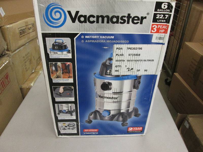 lot 105 image: Vacmaster WetDry Vacuum 6 Gallon o...