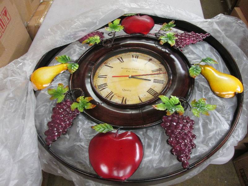 lot 106 image: Fruit Clock open box, untested Reta...