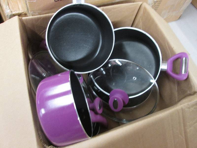 lot 107 image: Ginnys Brand Purple Cookware open ...