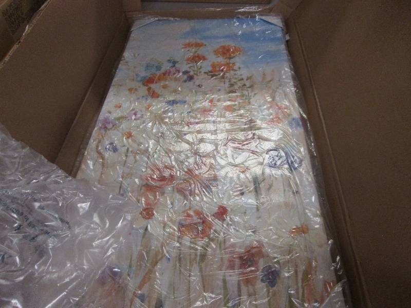 lot 122 image: Large  Floral Wall Art  20x40 inch...