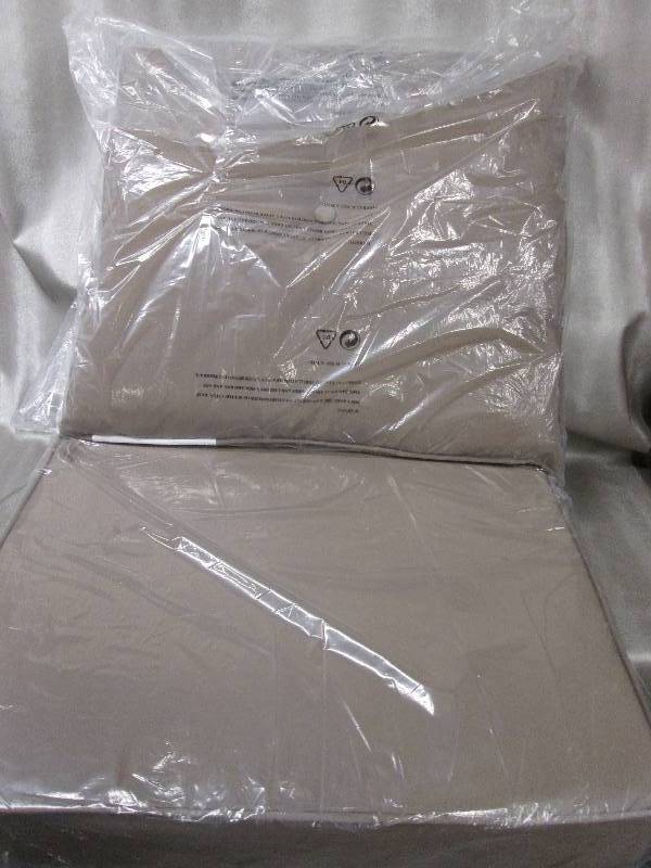 lot 130 image: Tan Chair Cushions( for 2 chairs) o...
