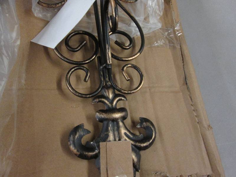 lot 140 image: 1 Pair Scrolled Pillar Candle Sconc...