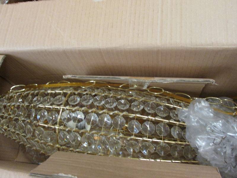 lot 141 image: Crystal Lamp open box, untested Gol...