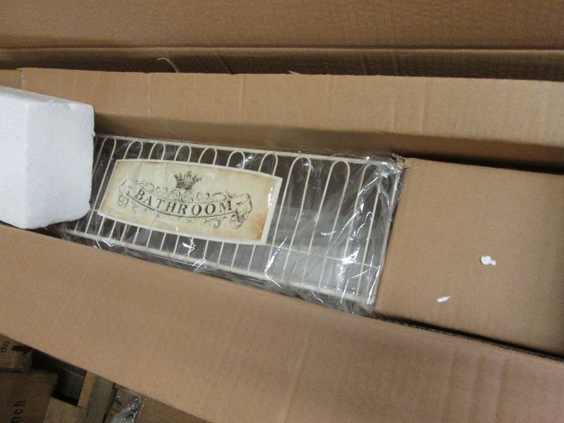 lot 160 image: Wire Scrolled Bathroom Towel Rack o...