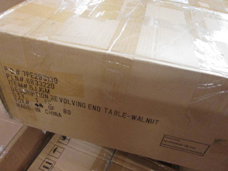 lot 188 image: Revolving End Table Walnut open box...
