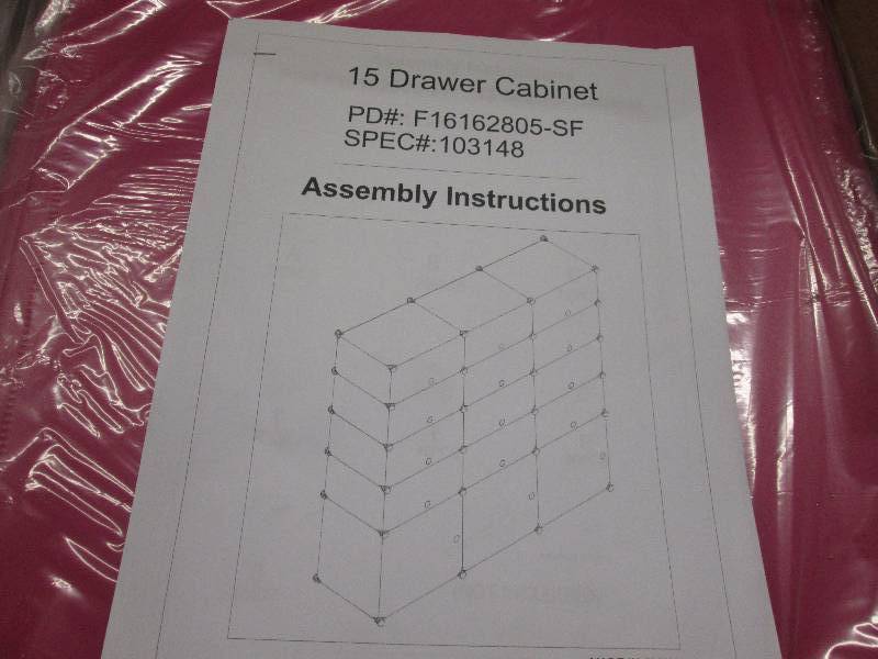 lot 202 image: 15 Drawer Cabinet in Pin , open box...