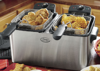 lot 73 image: 8-Qt. Ginnys Brand Dual Deep Fryer...