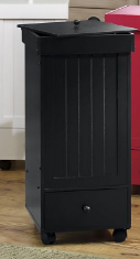 lot 93 image: Rolling Trash Bin Black open box Re...
