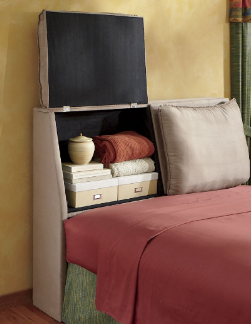 lot 99 image: Padded Storage Headboard Full open ...