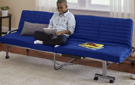 lot 102 image: Peacock Blue Folding Bed open box R...