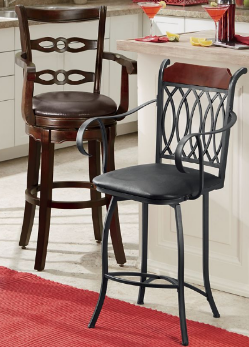 lot 103 image: Square Ladderback Swivel Stool ( le...