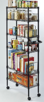 lot 143 image: Metal Wire Thin Rolling Pantry Blac...