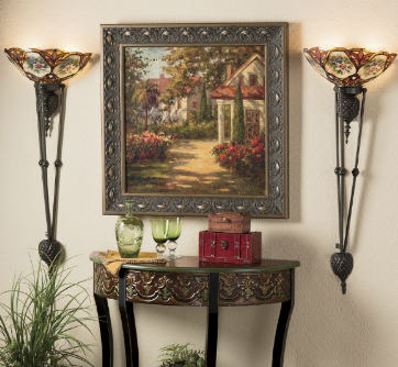 lot 150 image: Florenza Stained Glass Wallchiere  ...