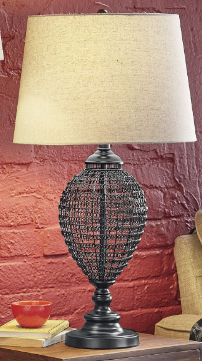 lot 246 image: Woven Wire Table Lamp open box, unt...