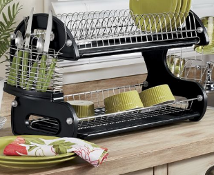 lot 262 image: 2-Tier Dish Rack open box Retail $3...