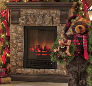 lot 284 image: Faux Stone Fireplace open box, unte...