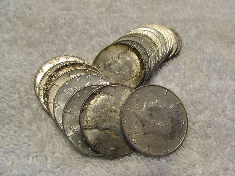 $9 roll of 1964 Kennedy Silver Half Dollar Coins