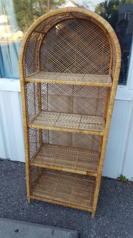 tall wicker shelf