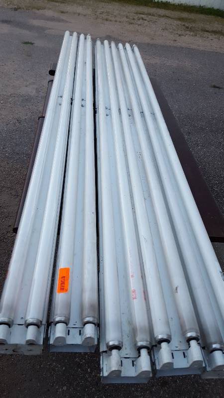 Lot of five (5) 8 foot fluorescent light fixtures