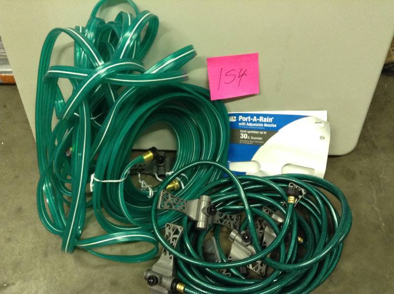 Port a Rain with adjustables nozzles and additional garden hose