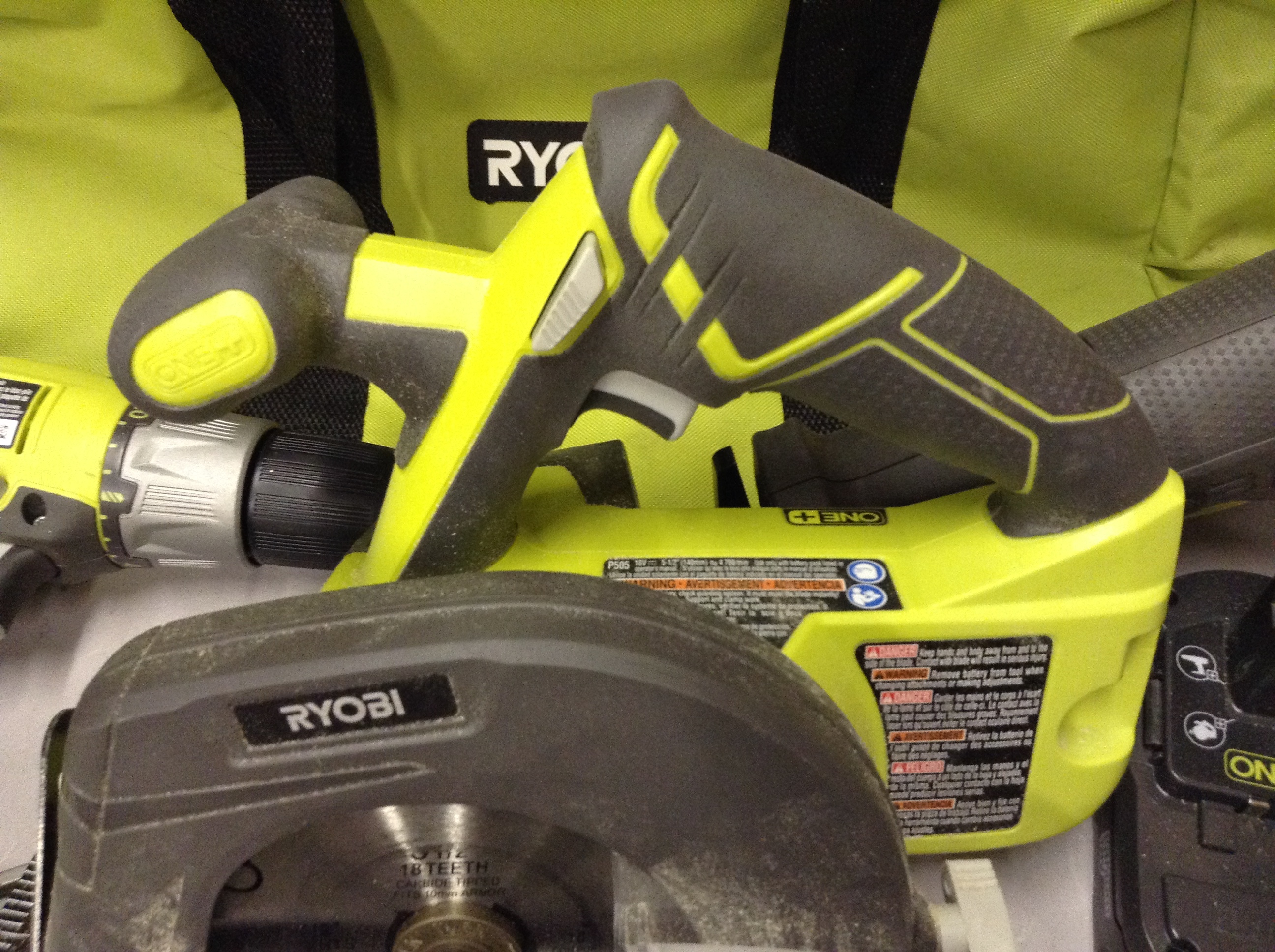 Ryobi 4 Tool Set - Saw is slighly used but all in like new condition