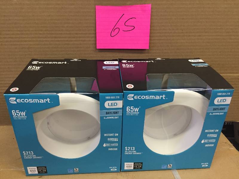Lot of 2 Ecosmart 65W LED 6 IN Downlight