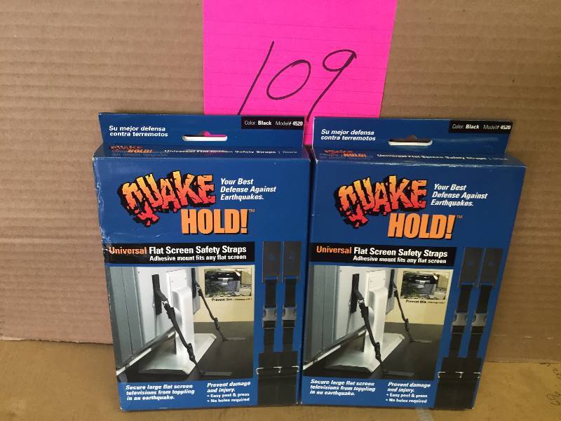 Lot of 2 Quake and Hold TV Straps