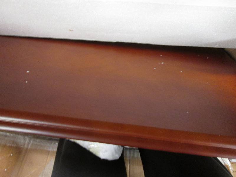 lot 18 image: Wood Top Coffee Table with Metal sc...