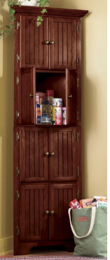 lot 31 image: 8-Door Wall Cabinet Walnut open box...
