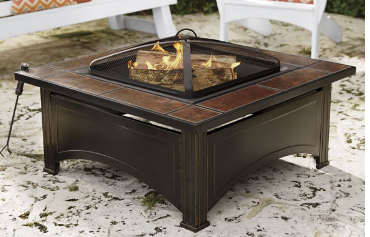 lot 52 image: Ceramic Tile Fire Pit open box Reta...